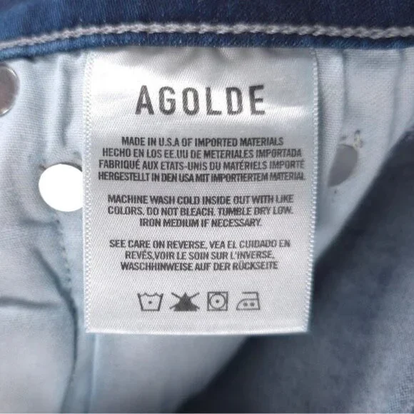 AGOLDE LOS ANGELES SOPHIE CROP Jeans Raw Hem‎ MADE IN USA 🇺🇸 A018-2022 Size 24